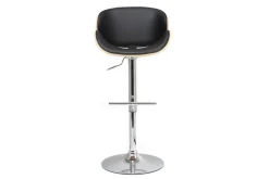 Best Miliboo Taburete de bar diseño negro y madera clara WALNUT