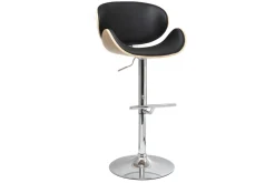 Best Miliboo Taburete de bar diseño negro y madera clara WALNUT