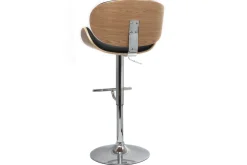 Best Miliboo Taburete de bar diseño negro y madera clara WALNUT
