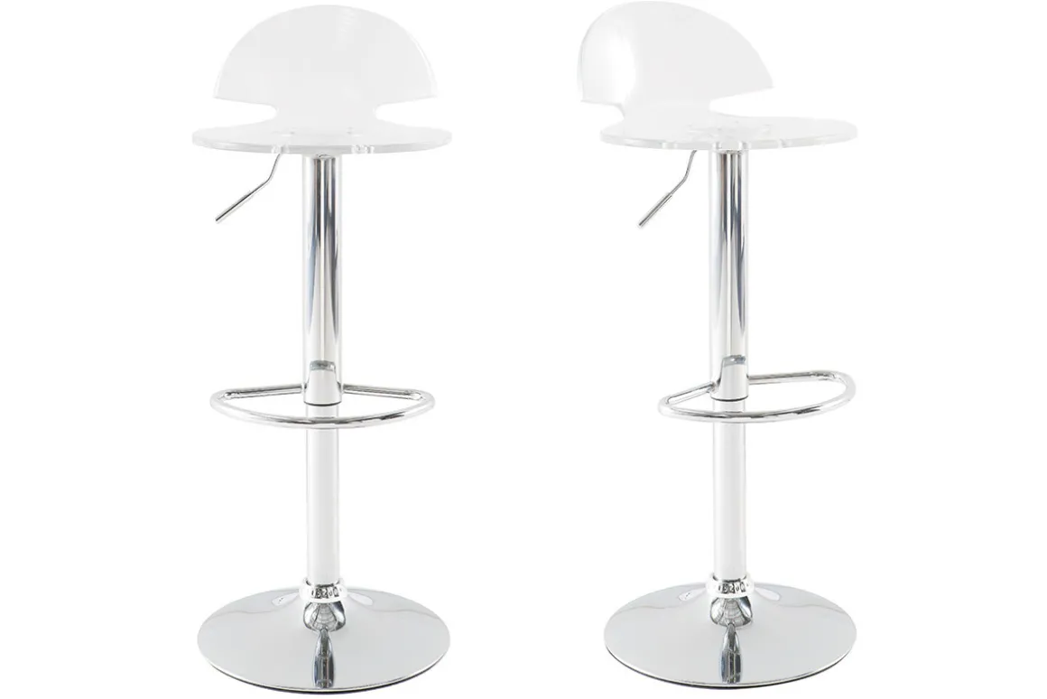 Shop Miliboo Taburete de bar diseño plexiglas transparente lote de 2 ORION