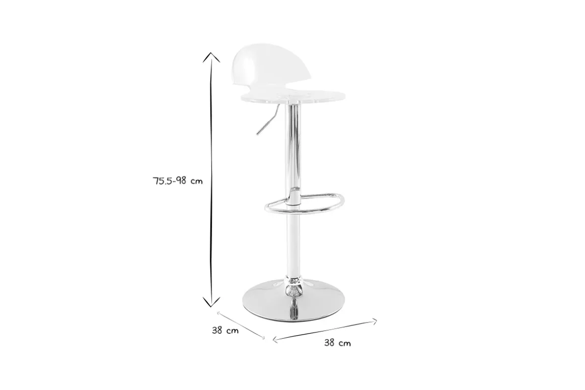 Shop Miliboo Taburete de bar diseño plexiglas transparente lote de 2 ORION