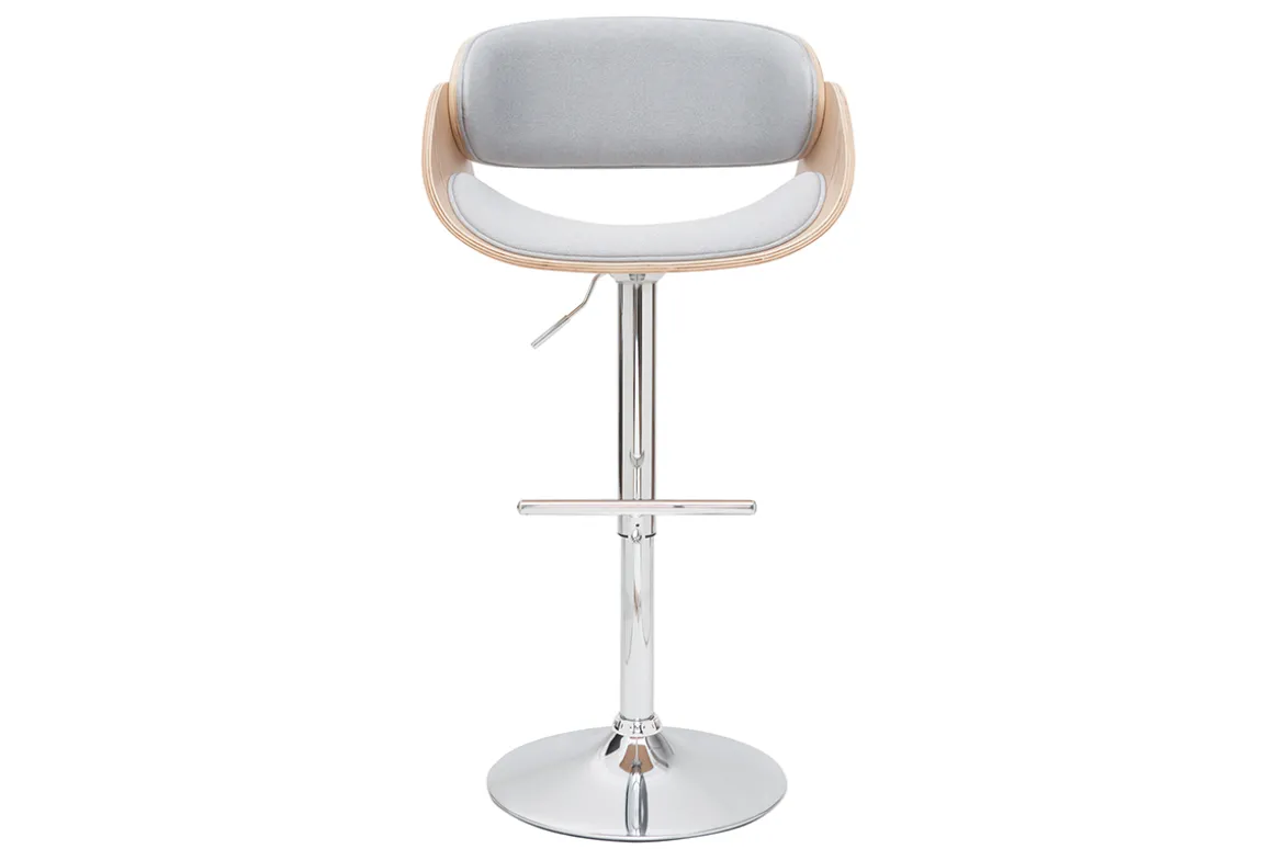 Cheap Miliboo Taburete de bar diseño tejido gris claro y madera clara BENT