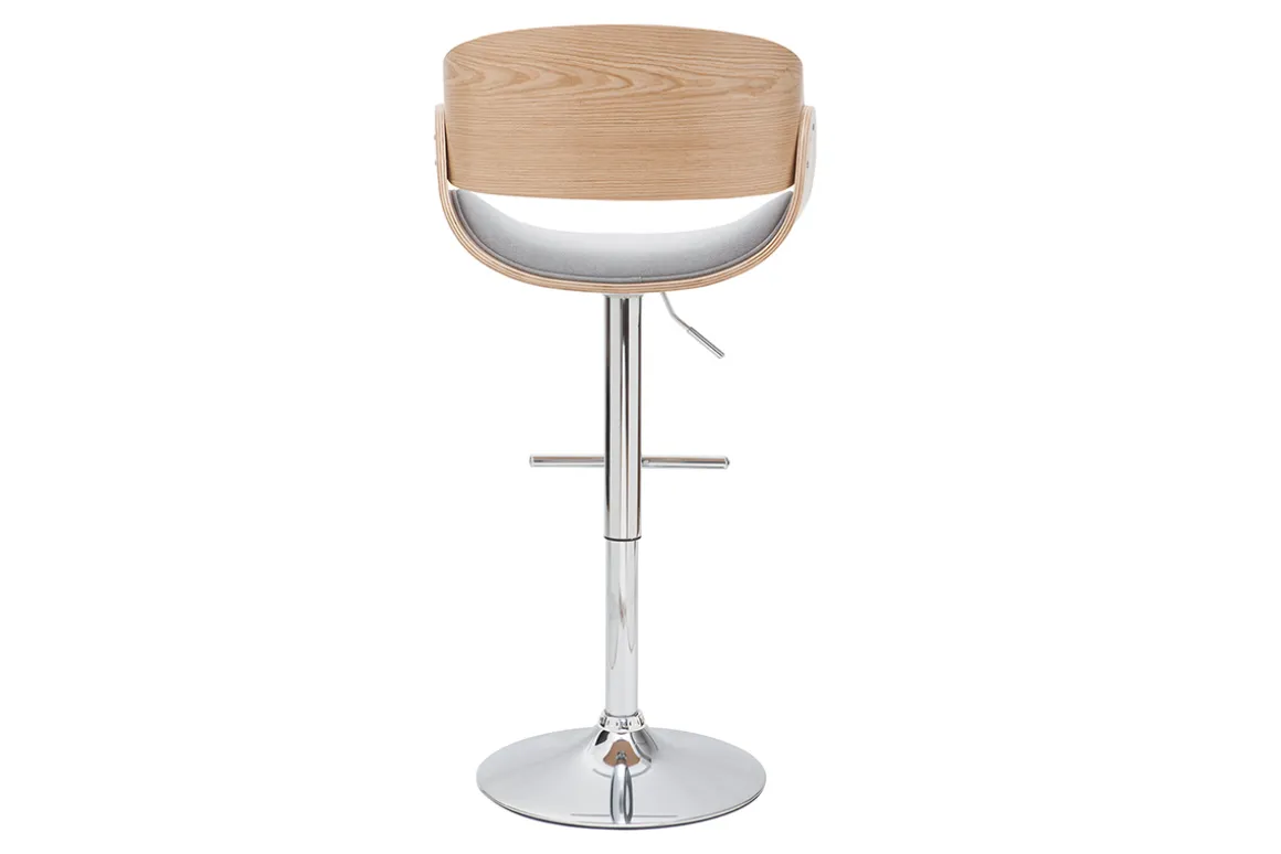 Cheap Miliboo Taburete de bar diseño tejido gris claro y madera clara BENT