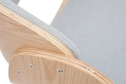 Cheap Miliboo Taburete de bar diseño tejido gris claro y madera clara BENT