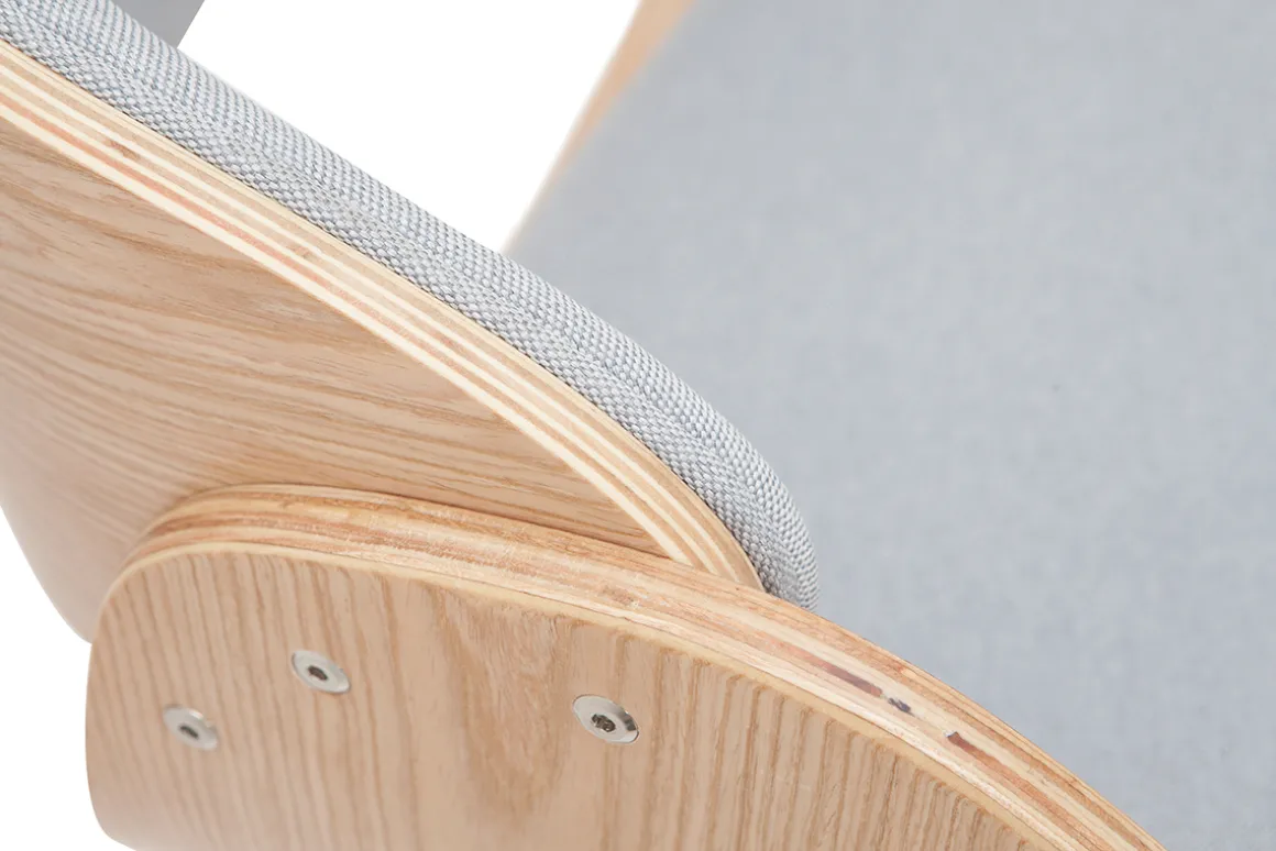 Cheap Miliboo Taburete de bar diseño tejido gris claro y madera clara BENT
