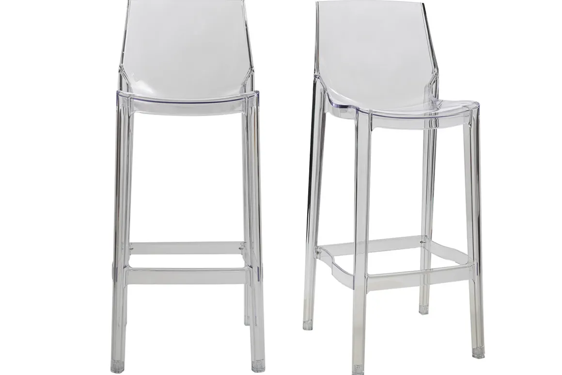 Best Miliboo Taburete de bar diseño transparente lote de 2 YLAK