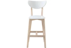Best Sale Miliboo Taburete de bar escandinavo blanco y madera 75cm lote de 2 LEENA