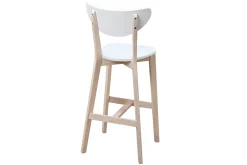Best Sale Miliboo Taburete de bar escandinavo blanco y madera 75cm lote de 2 LEENA