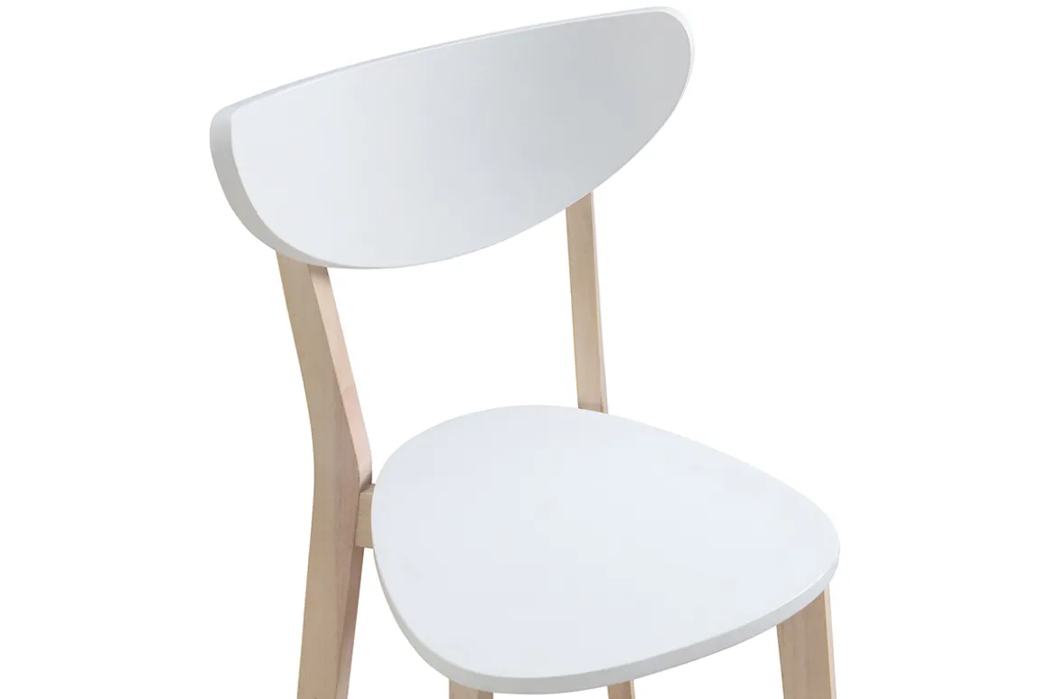 Best Sale Miliboo Taburete de bar escandinavo blanco y madera 75cm lote de 2 LEENA