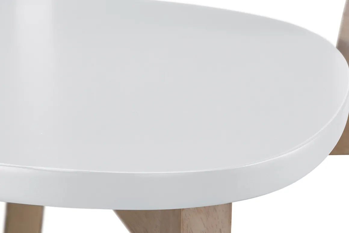 Best Sale Miliboo Taburete de bar escandinavo blanco y madera 75cm lote de 2 LEENA