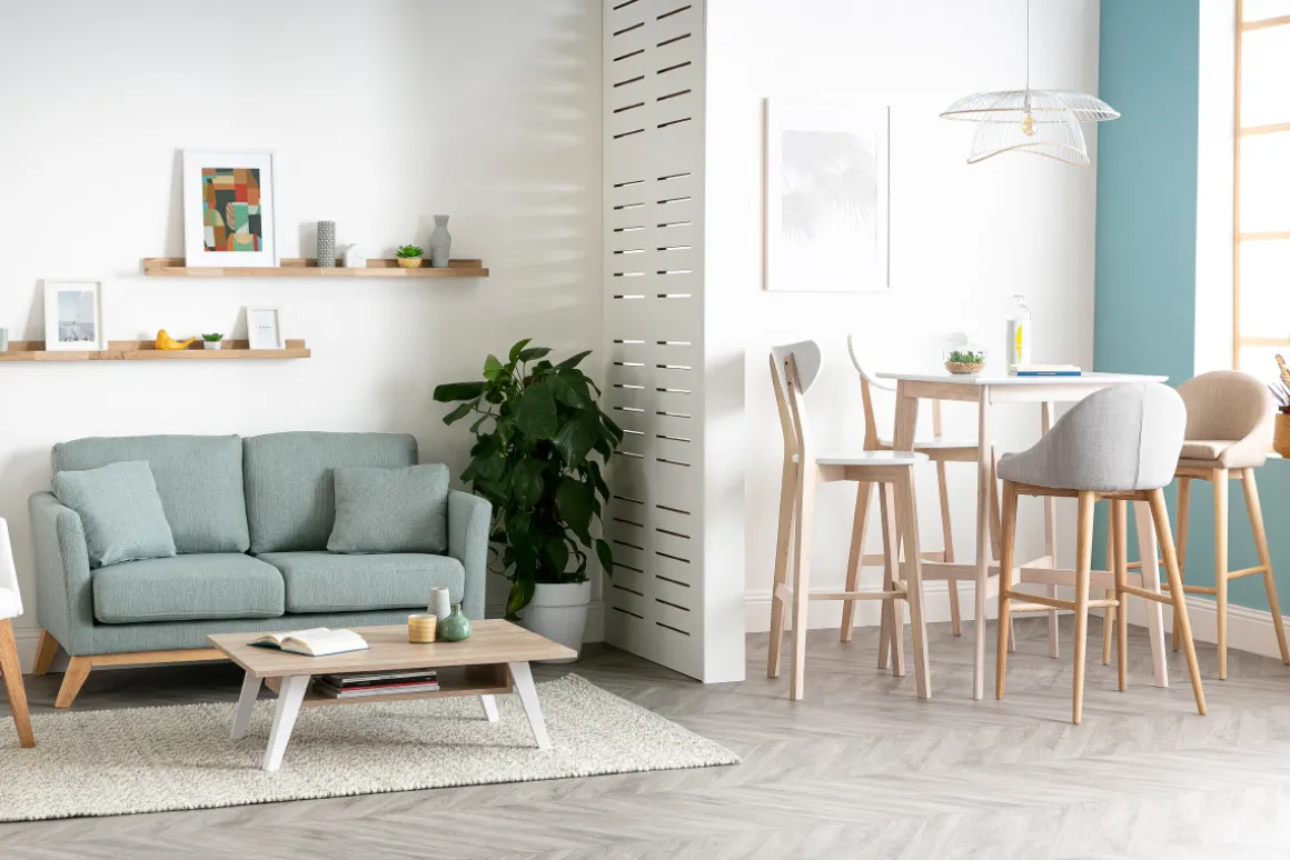 Best Sale Miliboo Taburete de bar escandinavo blanco y madera 75cm lote de 2 LEENA