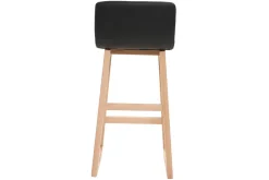 Fashion Miliboo Taburete de bar madera clara y PU negro 65cm lote de 2 OSAKA