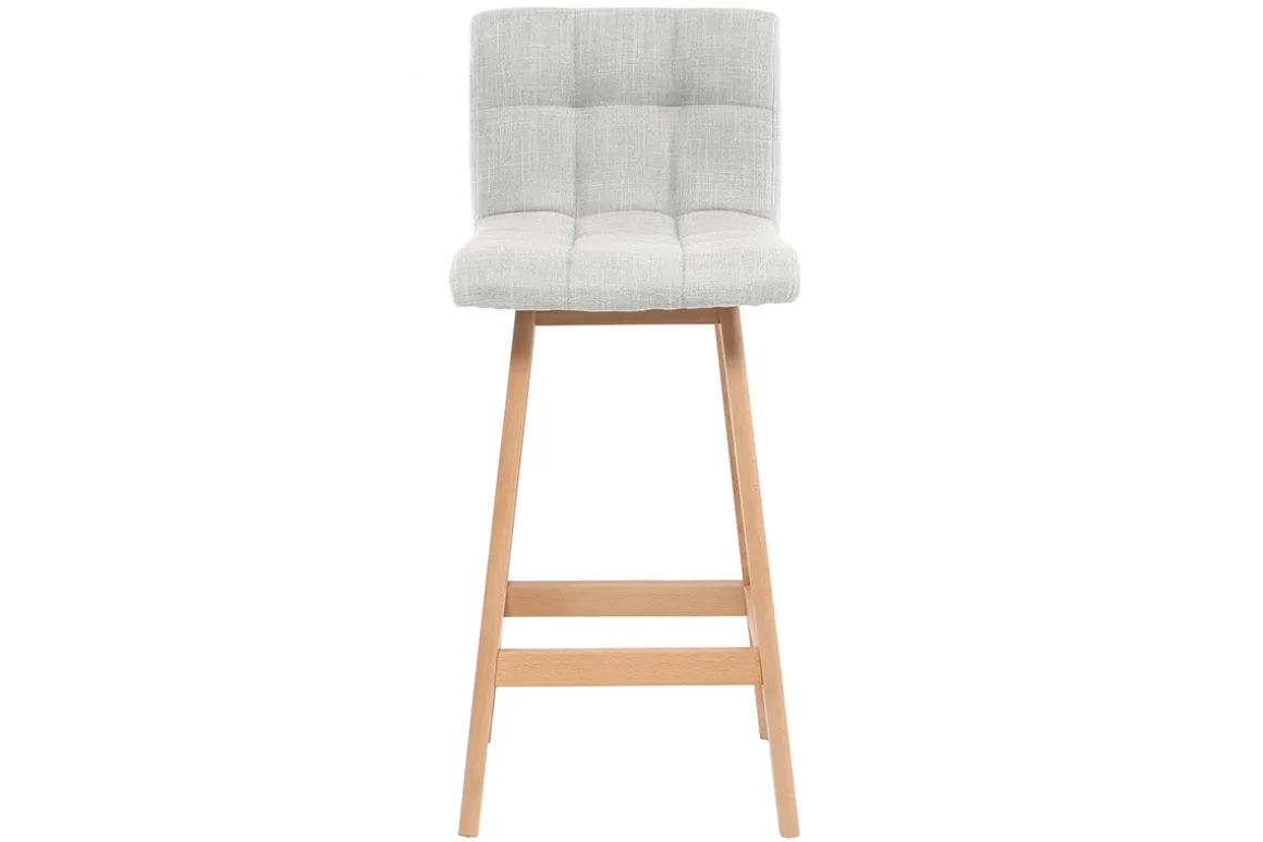 Outlet Miliboo Taburete de bar madera y gris perla 65cm lote de 2 KLARIS