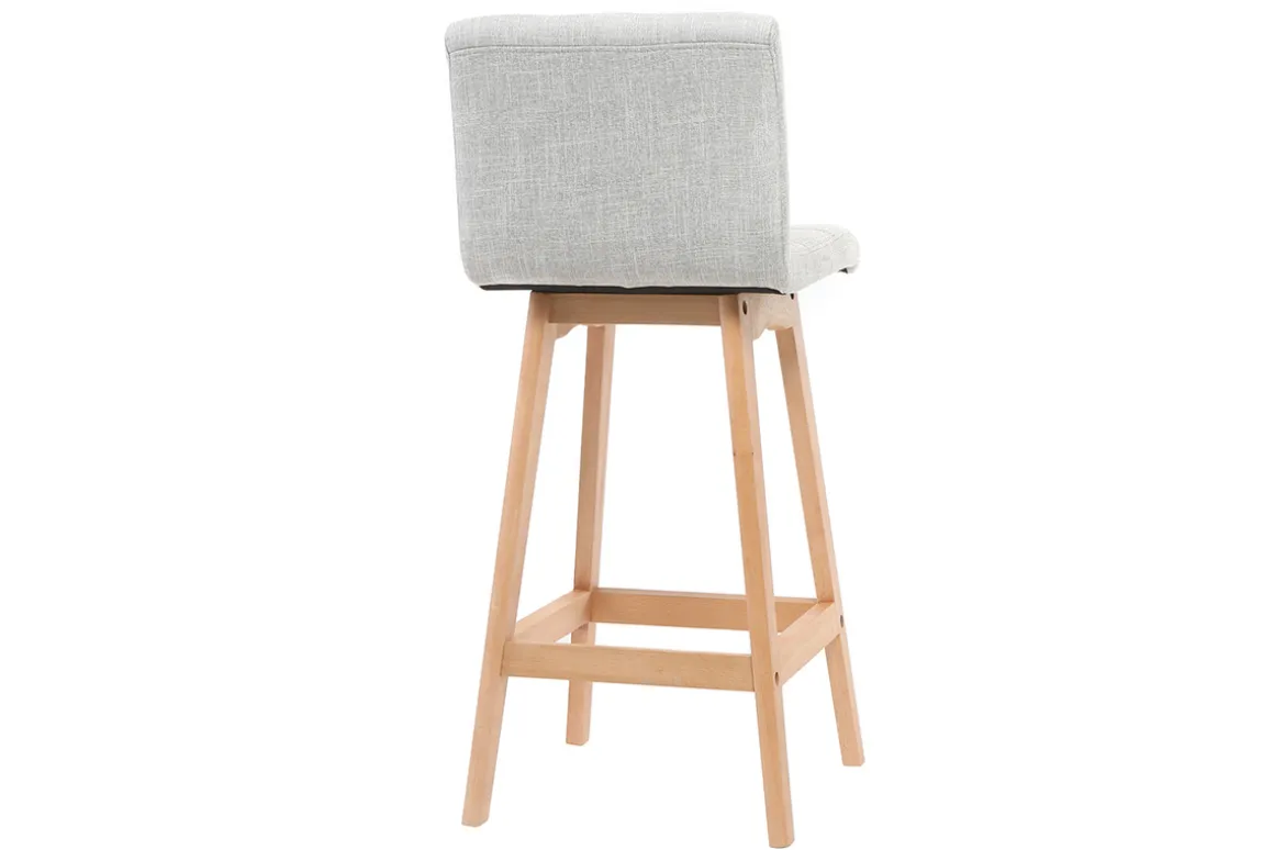 Outlet Miliboo Taburete de bar madera y gris perla 65cm lote de 2 KLARIS