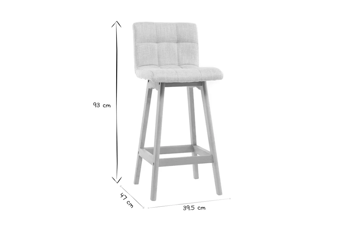 Outlet Miliboo Taburete de bar madera y gris perla 65cm lote de 2 KLARIS