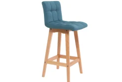 Online Miliboo Taburete de bar madera y azul petróleo 65cm lote de 2 KLARIS
