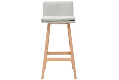 Outlet Miliboo Taburete de bar madera y gris perla 65cm lote de 2 JOAN