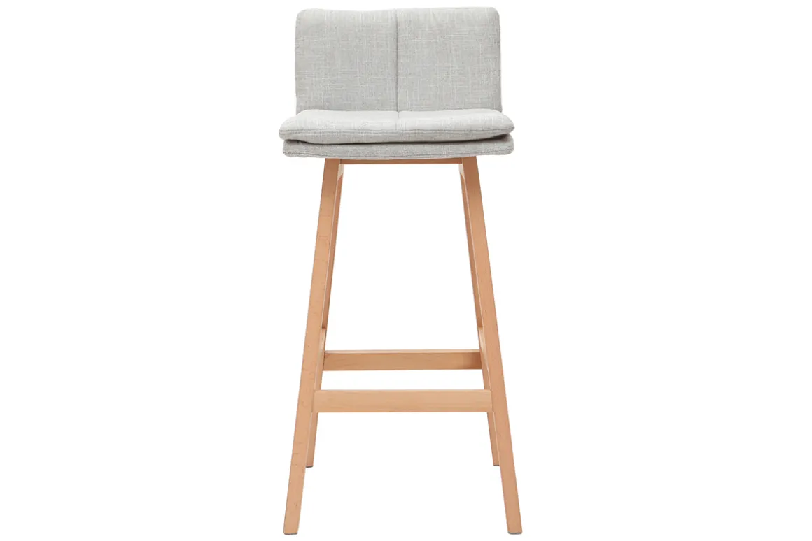 Outlet Miliboo Taburete de bar madera y gris perla 65cm lote de 2 JOAN