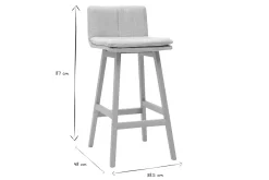 Outlet Miliboo Taburete de bar madera y gris perla 65cm lote de 2 JOAN