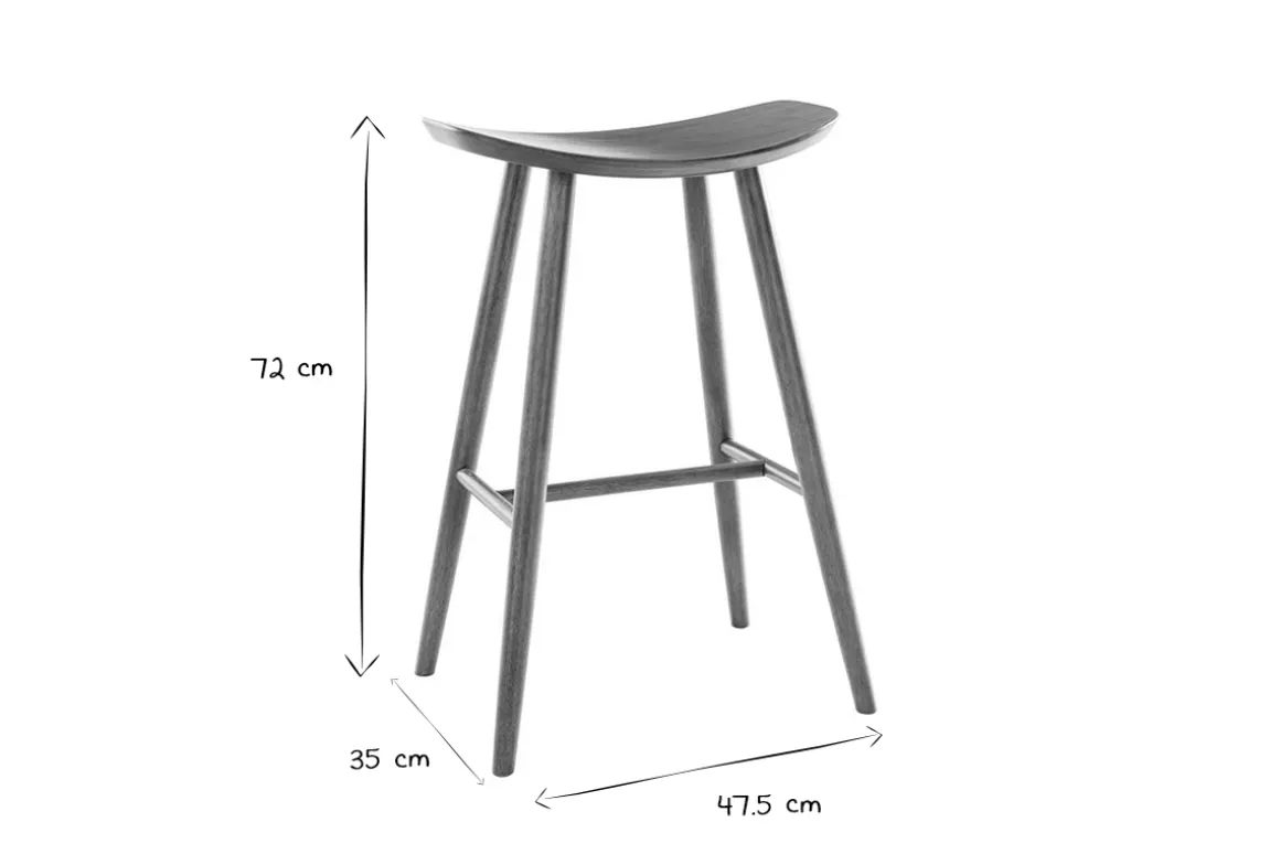 Discount Miliboo Taburete de bar moderno nogal 72cm DEMORY