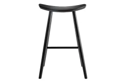 Fashion Miliboo Taburete de bar moderno nogal 72cm DEMORY