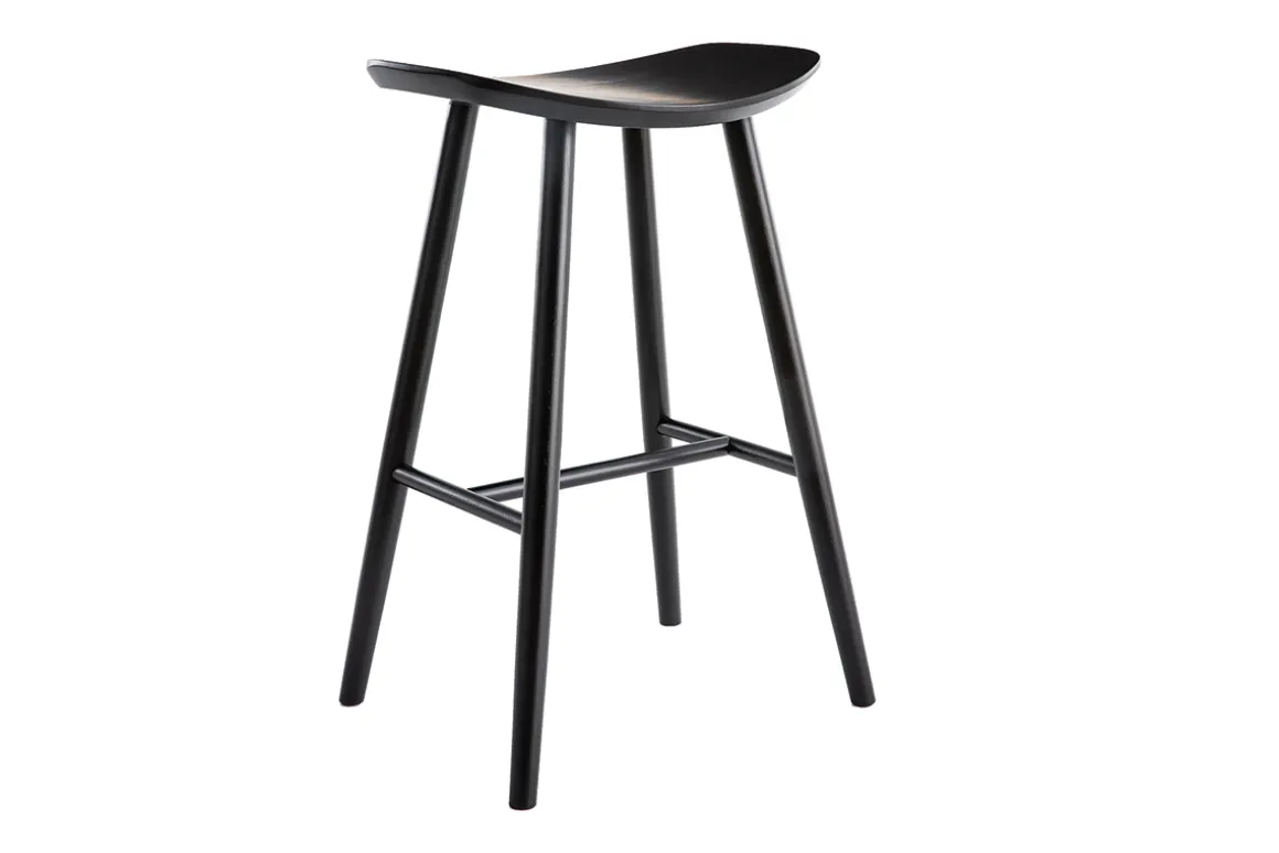 Fashion Miliboo Taburete de bar moderno nogal 72cm DEMORY