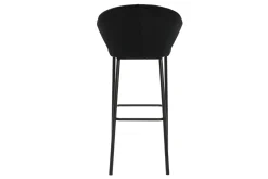 Discount Miliboo Taburete de bar moderno terciopelo negro 78 cm DALLY
