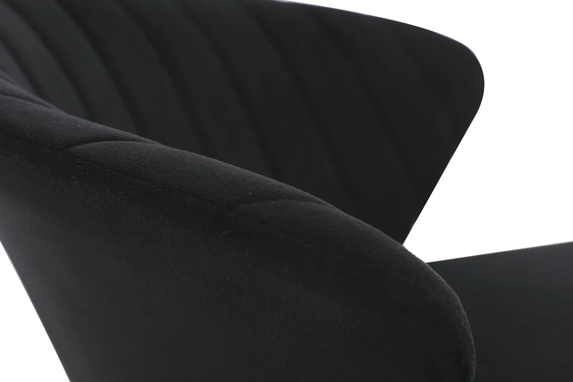 Discount Miliboo Taburete de bar moderno terciopelo negro 78 cm DALLY