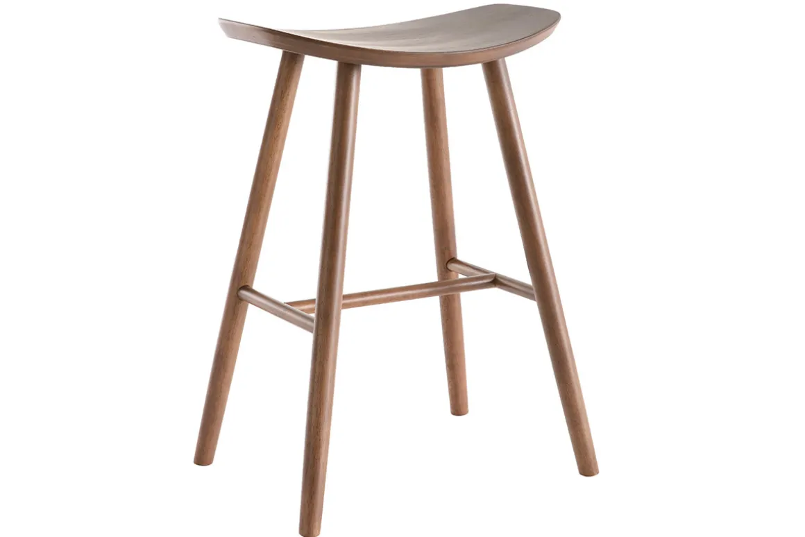 Fashion Miliboo Taburete de bar nogal 65 cm DEMORY