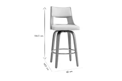 Clearance Miliboo Taburete de bar nórdico blanco y madera clara GARBO