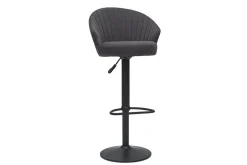 Outlet Miliboo Taburete de bar tejido gris IZAAC