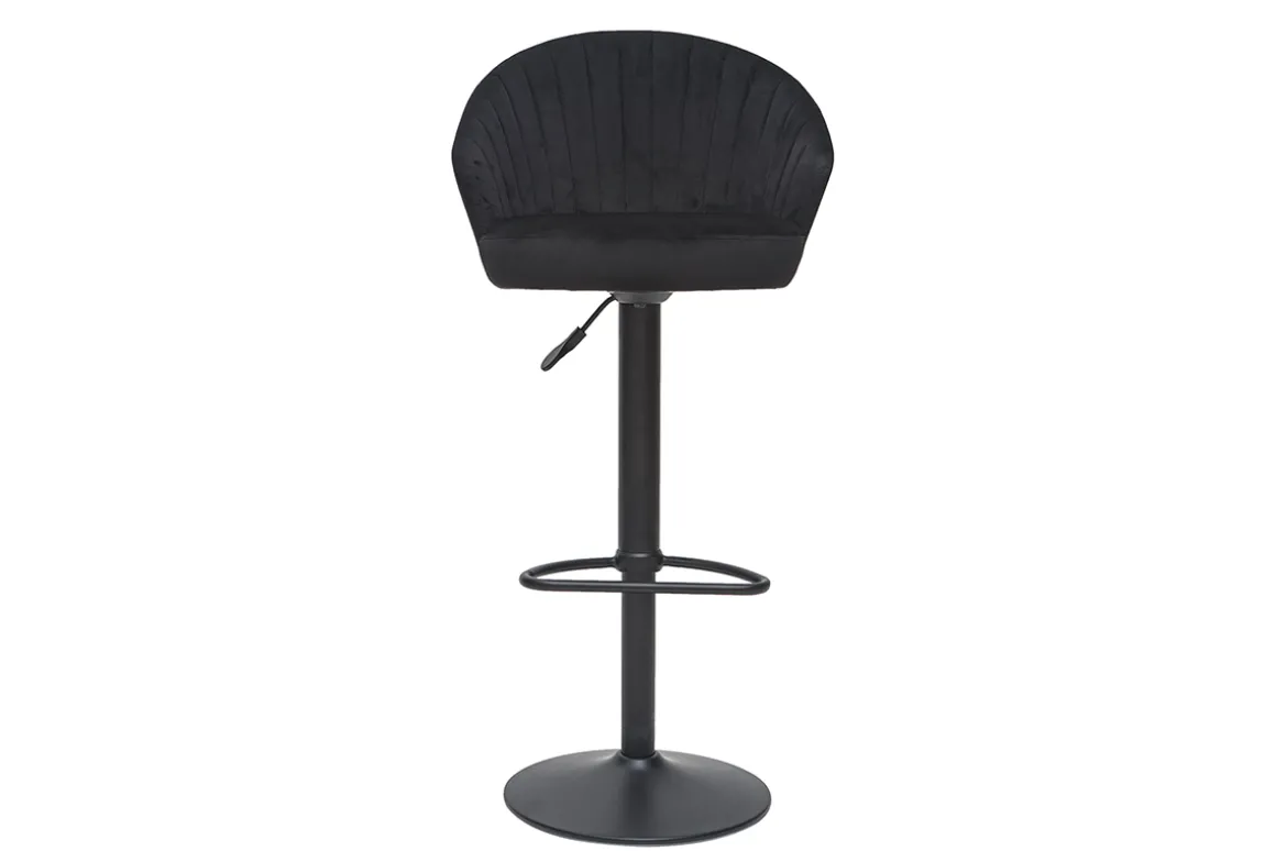 Cheap Miliboo Taburete de bar terciopelo negro IZAAC