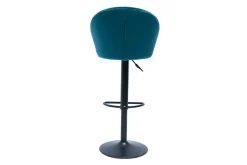 Fashion Miliboo Taburete de bar terciopelo azul petróleo IZAAC