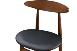 Store Miliboo Taburete de bar vintage nogal y PU negro 65cm lote de 2 WALFORD