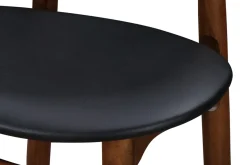 Store Miliboo Taburete de bar vintage nogal y PU negro 65cm lote de 2 WALFORD