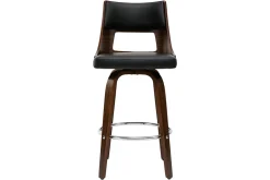 Flash Sale Miliboo Taburete de bar vintage negro y madera oscura GARBO
