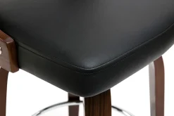 Flash Sale Miliboo Taburete de bar vintage negro y madera oscura GARBO