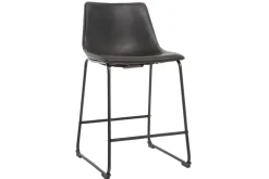 Hot Miliboo Taburete de bar vintage PU negro 61cm lote de 2 NEW ROCK