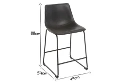 Hot Miliboo Taburete de bar vintage PU negro 61cm lote de 2 NEW ROCK