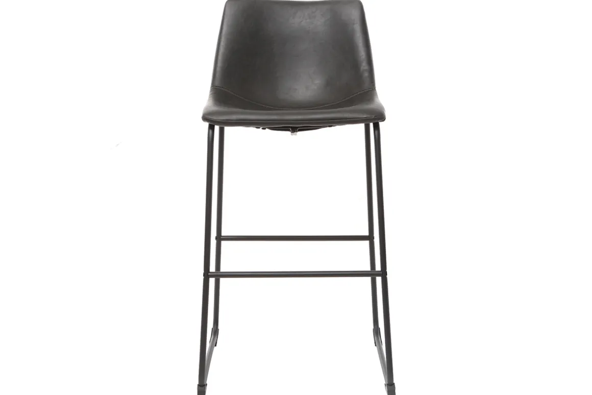 Clearance Miliboo Taburete de bar vintage PU negro 73cm lote de 2 NEW ROCK