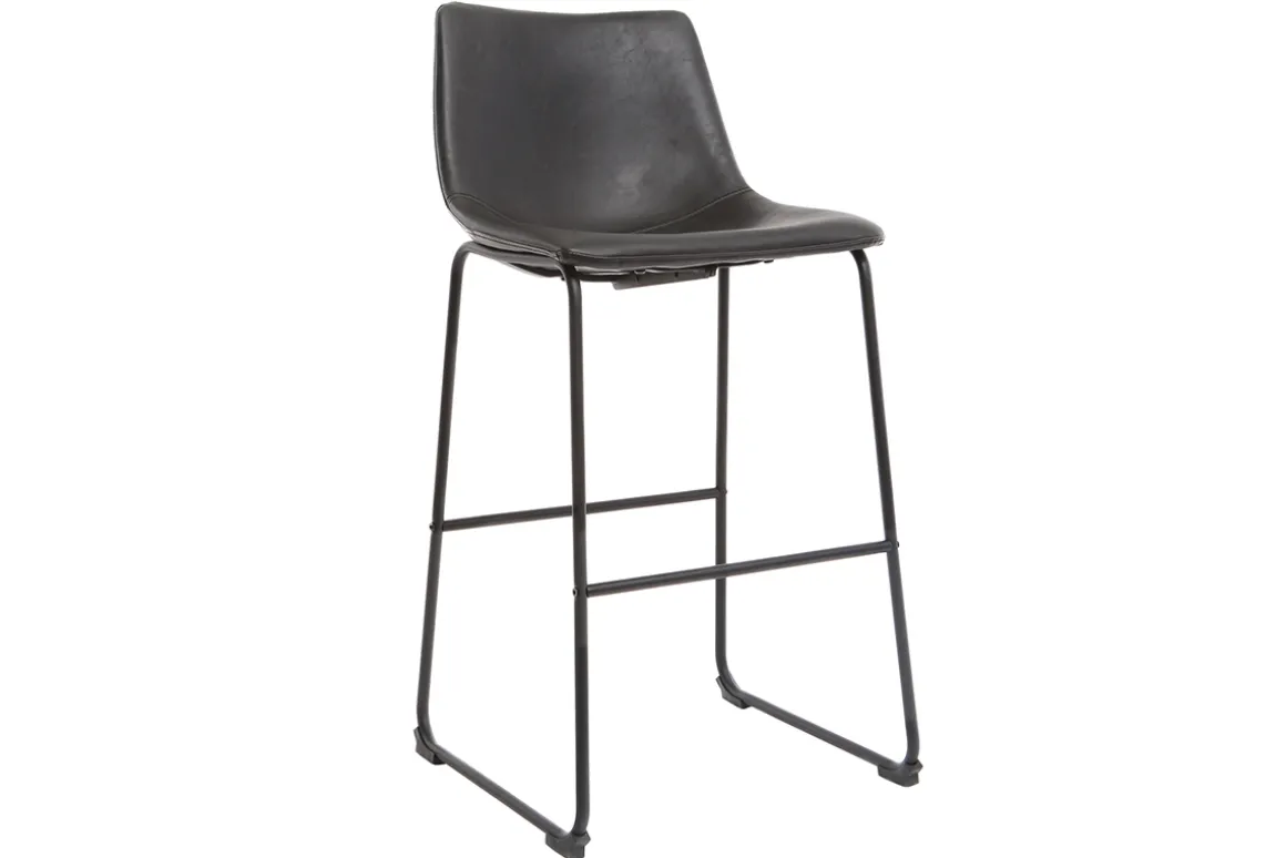 Clearance Miliboo Taburete de bar vintage PU negro 73cm lote de 2 NEW ROCK