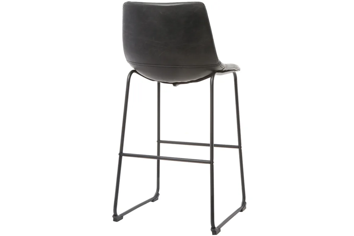 Clearance Miliboo Taburete de bar vintage PU negro 73cm lote de 2 NEW ROCK