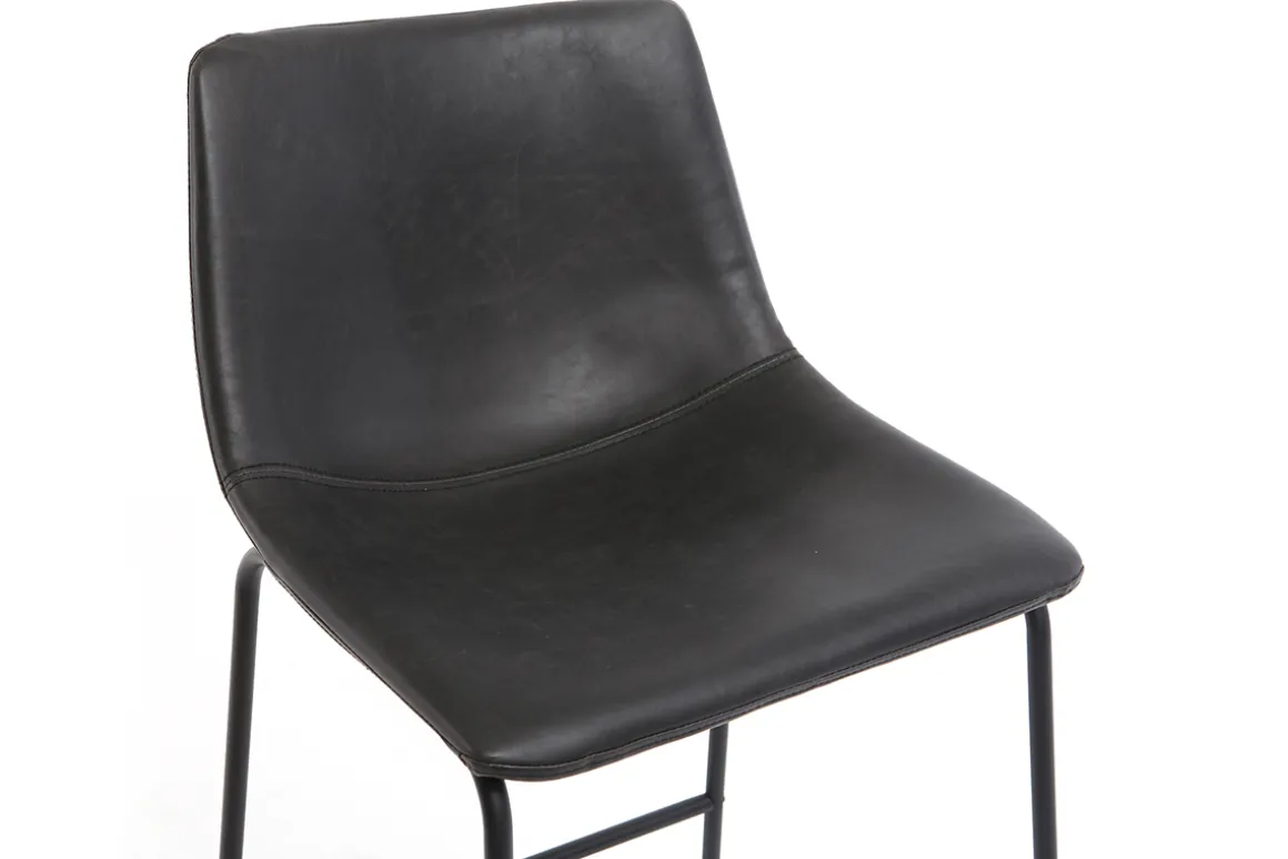 Clearance Miliboo Taburete de bar vintage PU negro 73cm lote de 2 NEW ROCK