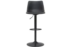 Best Sale Miliboo Taburete de bar vintage regulable PU negro 61cm lote de 2 NEW ROCK