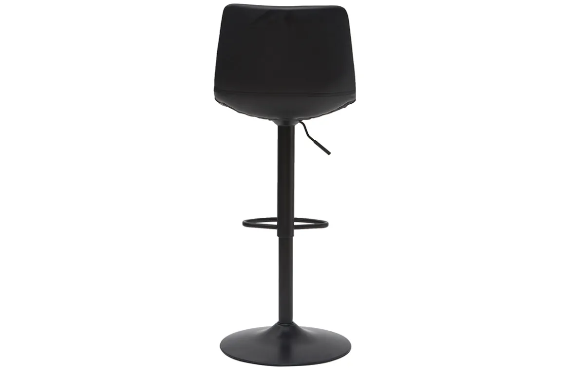 Best Sale Miliboo Taburete de bar vintage regulable PU negro 61cm lote de 2 NEW ROCK