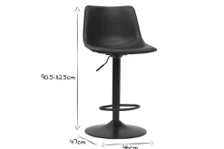 Outlet Miliboo Taburete de bar vintage regulable PU marrón oscuro 61cm lote de 2 NEW ROCK