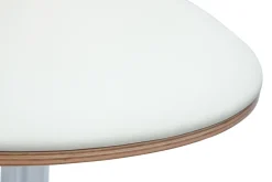Shop Miliboo Taburete de cocina ajustable de diseño blanco con madera clara BECK