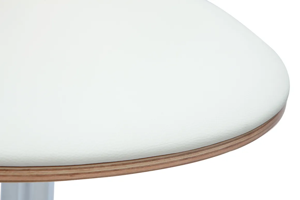 Shop Miliboo Taburete de cocina ajustable de diseño blanco con madera clara BECK