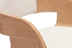 Cheap Miliboo Taburete de cocina de diseño giratorio blanco con madera clara 67 cm GAO