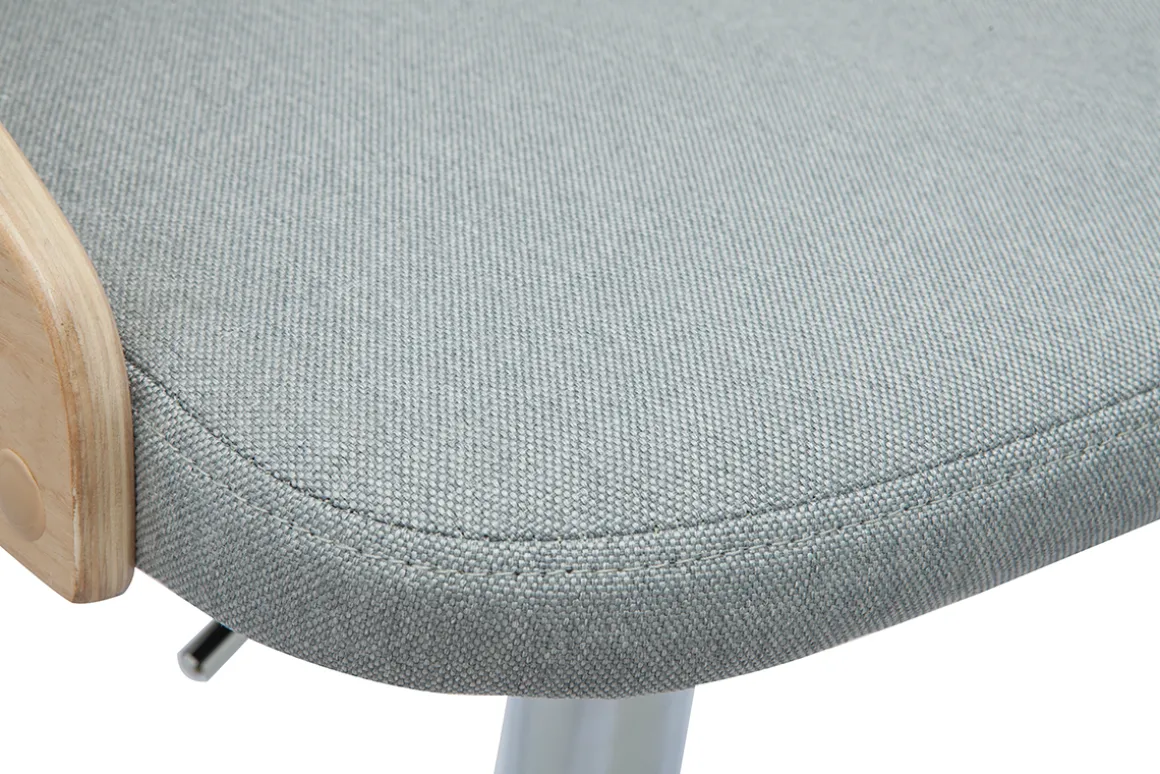 Cheap Miliboo Taburete de cocina de diseño regulable de madera clara y tejido gris claro MANO